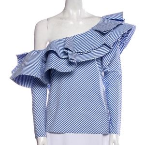 Johanna Ortiz Striped Off Shoulder Top